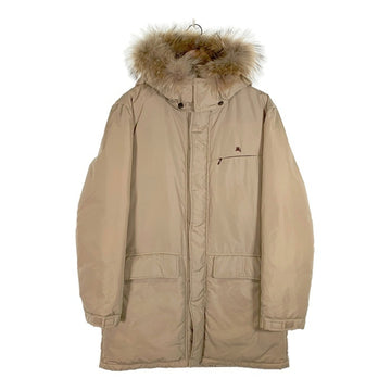 BURBERRY BLACK LABEL バーバリーブラックレーベル ジップアップ ダウンジャケット ベージュ コヨーテファー BMP13-527-44 Size L 福生店