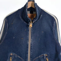 TMT ティーエムティー 19AW SWEATLIKE-INDIGO DENIM TRACK JACKET スウェットデニムトラックジャケット インディゴ ダメージ/ペンキ加工 TJK-F1903 Size L 福生店