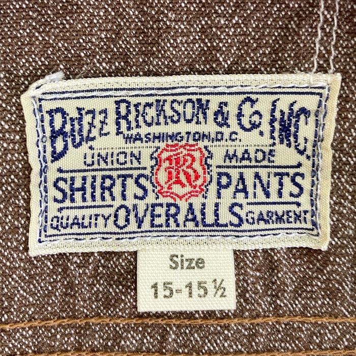 BUZZ RICKSON'S バズリクソンズ COTTON COVERT WORK SHIRT ブラウン size15-15 1/2 瑞穂店