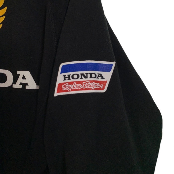 HONDA ホンダ ラグランスリーブ プリント クルーネックスウェットトレーナー ブラック Size XL 福生店