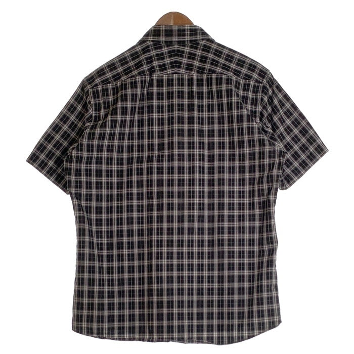 BURBERRY BLACK LABEL バーバリーブラックレーベル コットン チェックシャツ 半袖 ブラック D1M14-113-09 Size 3 福生店