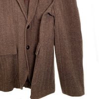 Brooks Brothers ブルックスブラザーズ コットンフランネル ヘリンボーン 2Bテーラードジャケット ブラウン エルボーパッチ Size L 福生店