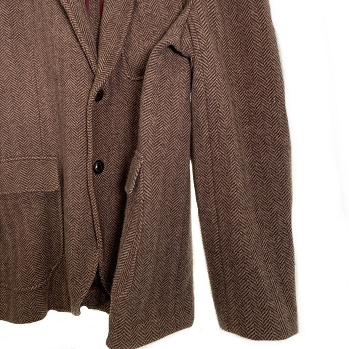 Brooks Brothers ブルックスブラザーズ コットンフランネル ヘリンボーン 2Bテーラードジャケット ブラウン エルボーパッチ Size L 福生店