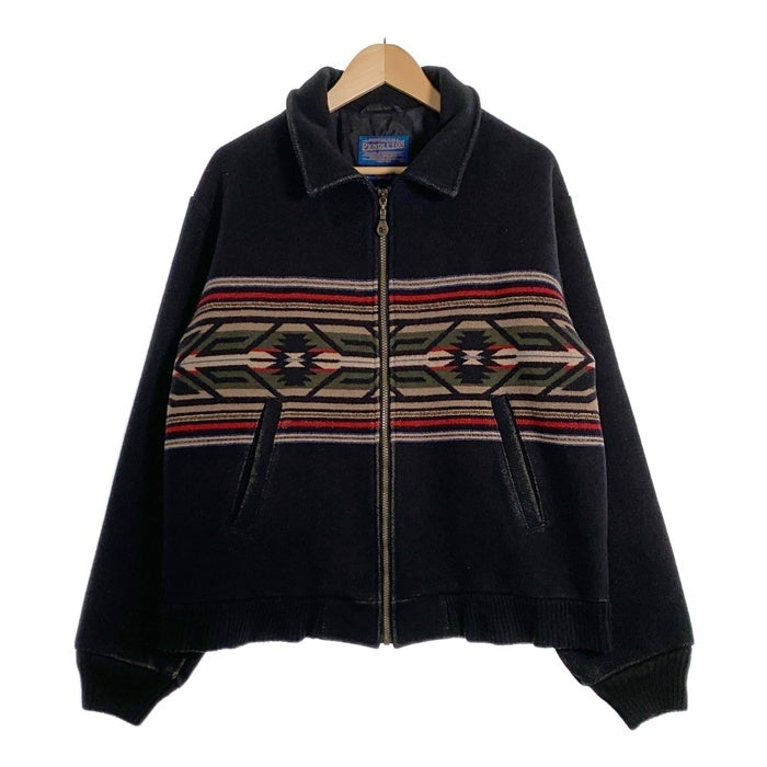 PENDLETON ペンドルトン ウール ジップアップ リブジャケット ブラック USA製 Size XL 福生店
