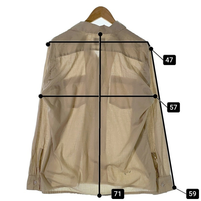 60's ARROW アロー ポリコットン オープンカラーシャツ 長袖 ベージュ USA製 Size M 福生店