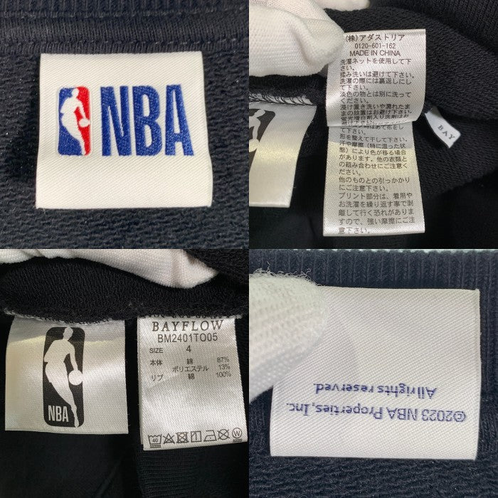BAYFLOW ベイフロー NBA シカゴ・ブルズ クルーネックスウェットトレーナー プリント ブラック BM2401TO05 Size 4 福生店