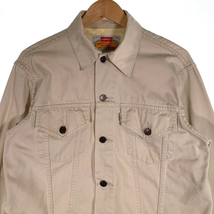 90's Levi's リーバイス コットンサテン トラッカージャケット アイボリー 香港製 95年 Size 40 福生店
