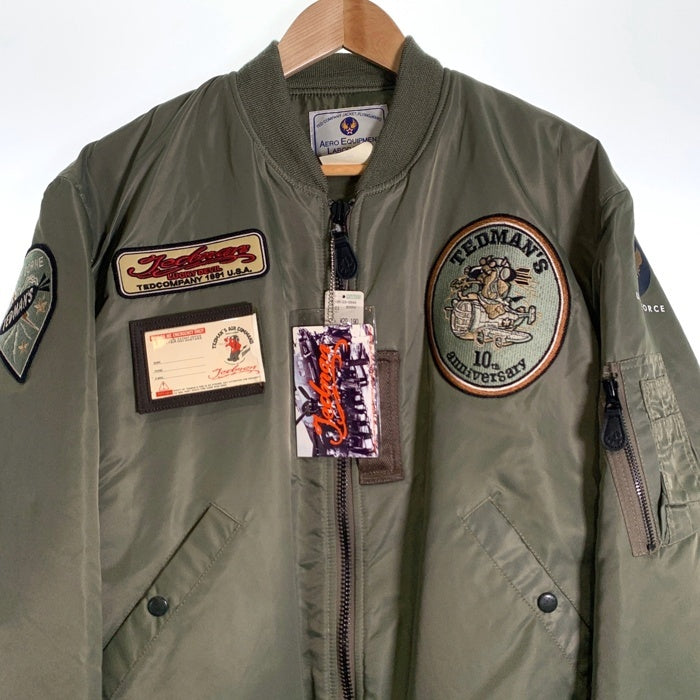 TED COMPANY テッドカンパニー MA-1 フライトジャケット ワッペン ミリタリー グレー TMA-090 Size 44 福生店