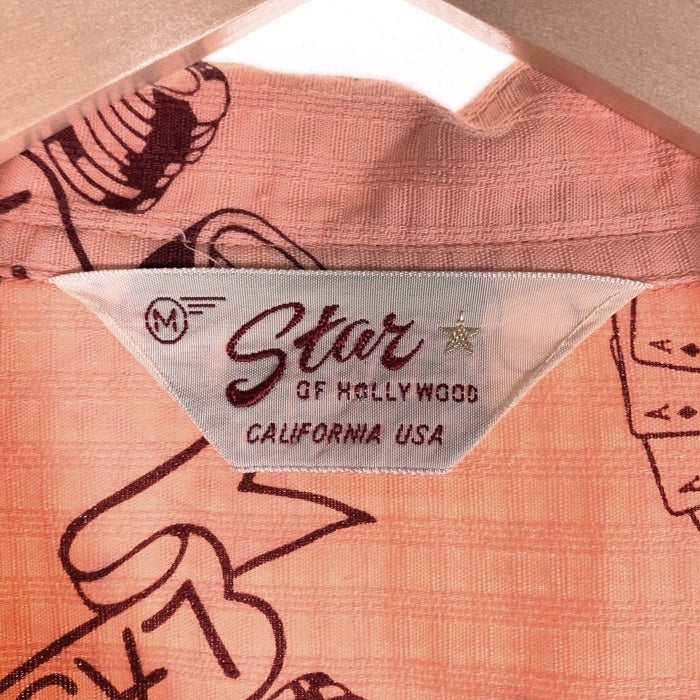 STAR OF HOLLYWOOD スターオブハリウッド LAS VEGAS オープンカラーコットンシャツ 半袖 ピンク SH36162 Size M 福生店