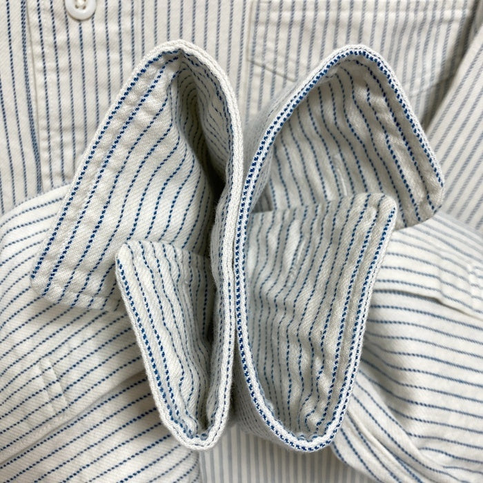 JOHN GLUCKOW by JELADO ジョングラッコーバイジェラード ピンストライプ コットン 長袖シャツ ホワイト×ブルー sizeM 瑞穂店