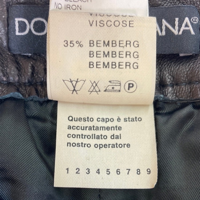 DOLCE&GABBANA ドルチェアンドガッバーナ ラムレザー パンツ ブラック size54 瑞穂店