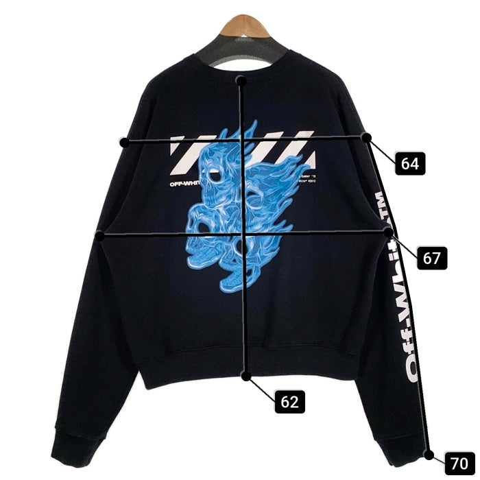 OFF-WHITE オフホワイト DIAG SKULLS OVER CREWNECK クルーネックスウェットトレーナー バックスカル ブラック OMBA035S19D25017 Size L 福生店