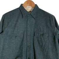 Dry Bones ドライボーンズ ボタンダウンシャツ チンストラップ マチ付 猫目ボタン ネイビー Size 38 福生店