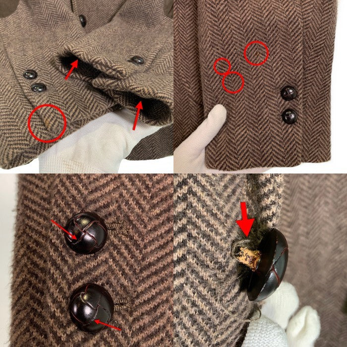 Brooks Brothers ブルックスブラザーズ コットンフランネル ヘリンボーン 2Bテーラードジャケット ブラウン エルボーパッチ Size L 福生店