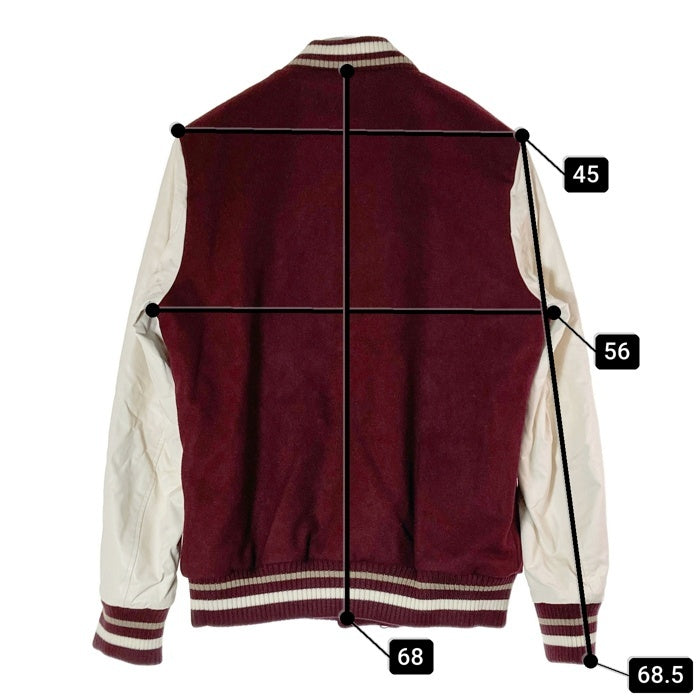 glamb グラム 袖フェイクレザー ウールスタジャン ダブル GB15WT/JKT11 バーガンディー Size 4 瑞穂店