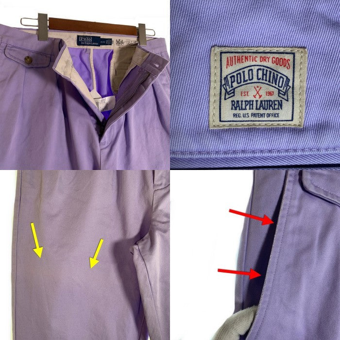 Polo by Ralph Lauren ポロラルフローレン POLO CHINO 2タックチノパンツ パープル Size 34×32 福生店