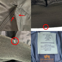 ALPHA アルファ CWU-45/P ナイロン フライトジャケット オリーブ 8405-00-1001-1519 USA製 Size XL 福生店