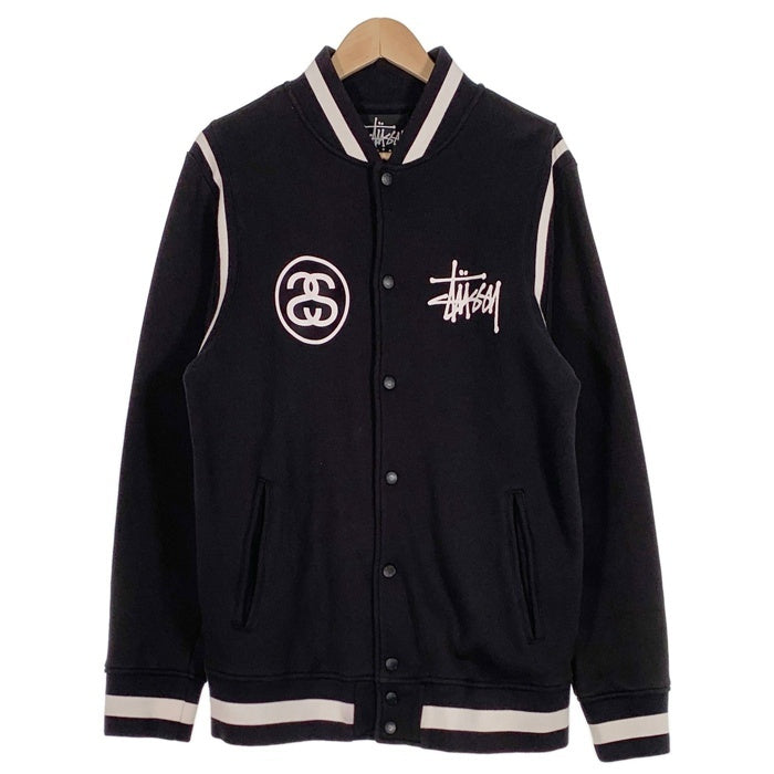 STUSSY ステューシー スウェット アワードジャケット スタジャン ブラック プリント Size XL 福生店