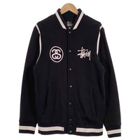 STUSSY ステューシー スウェット アワードジャケット スタジャン ブラック プリント Size XL 福生店