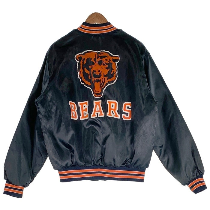 90's NFL LOCKER LINE ロッカーライン CHICAGO BEARS シカゴ ベアーズ ナイロン スタジャン スタジアム ジャケット ネイビー USA製 Size L 福生店