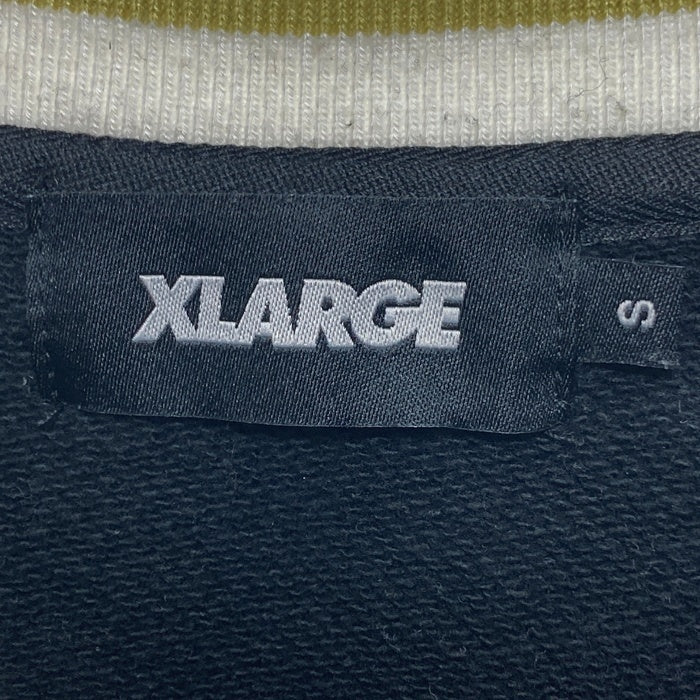 X-LARGE エクストララージ ベースボールロゴ Vネックスウェットトレーナー ブラック 101233012017 Size S 瑞穂店