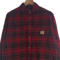 CARHARTT カーハート チェック 長袖 ロングスリーブ フランネル シャツ レッド メキシコ製 Size L 福生店