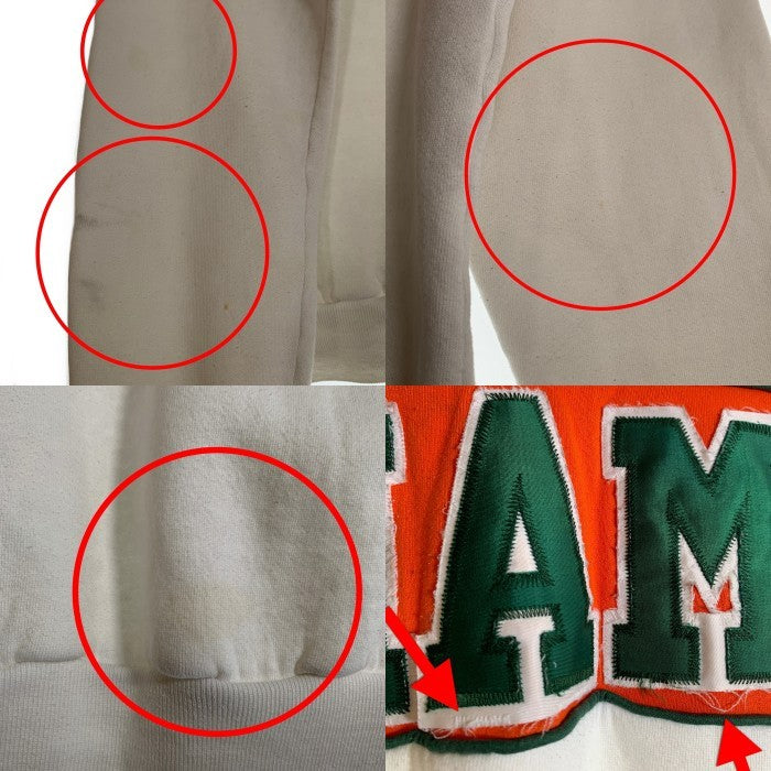 RUSSELL ATHLETIC ラッセルアスレチック MIAMI クルーネックスウェット ホワイト オレンジ グリーン USA製 Size XL 福生店