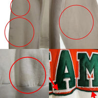 RUSSELL ATHLETIC ラッセルアスレチック MIAMI クルーネックスウェット ホワイト オレンジ グリーン USA製 Size XL 福生店