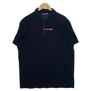 PRADA SPORT プラダスポーツ 鹿の子 ポロシャツ 半袖 ブラック Size L 福生店
