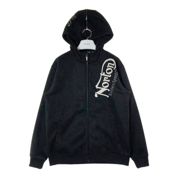 Norton ノートン フェイクスウェード ジップアップパーカー ブラック 裏ボア 243N1311A Size L 瑞穂店