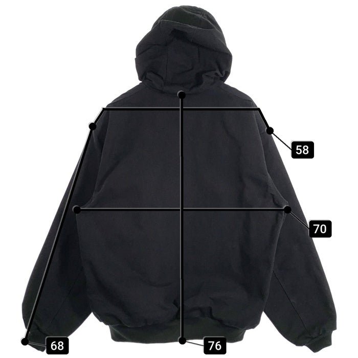 Carhartt カーハート Duck Active Jacket ダック アクティブジャケット ジップアップパーカー ブラック J131-BLK USA製 Size XL-R 福生店
