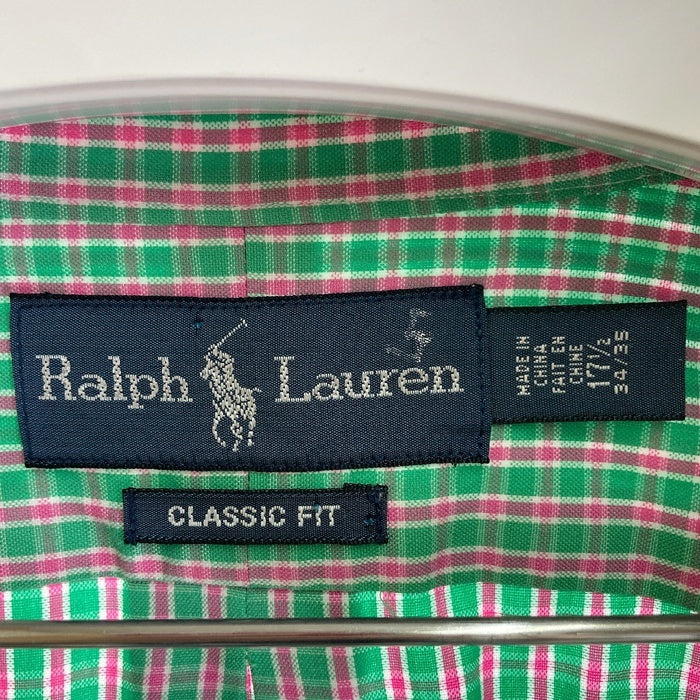 Ralph Lauren ラルフローレン CLASSIC FIT チェック シャツ グリーン size17・1/2 瑞穂店