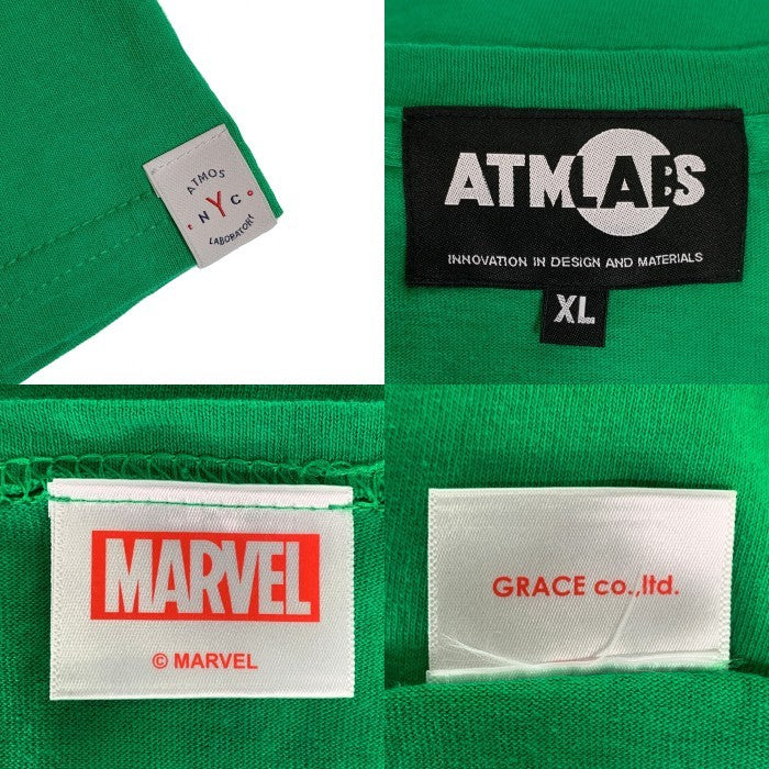 ATMOS LAB アトモスラボ MARVEL マーベル HULK ハルク プリントTシャツ グリーン Size XL 福生店