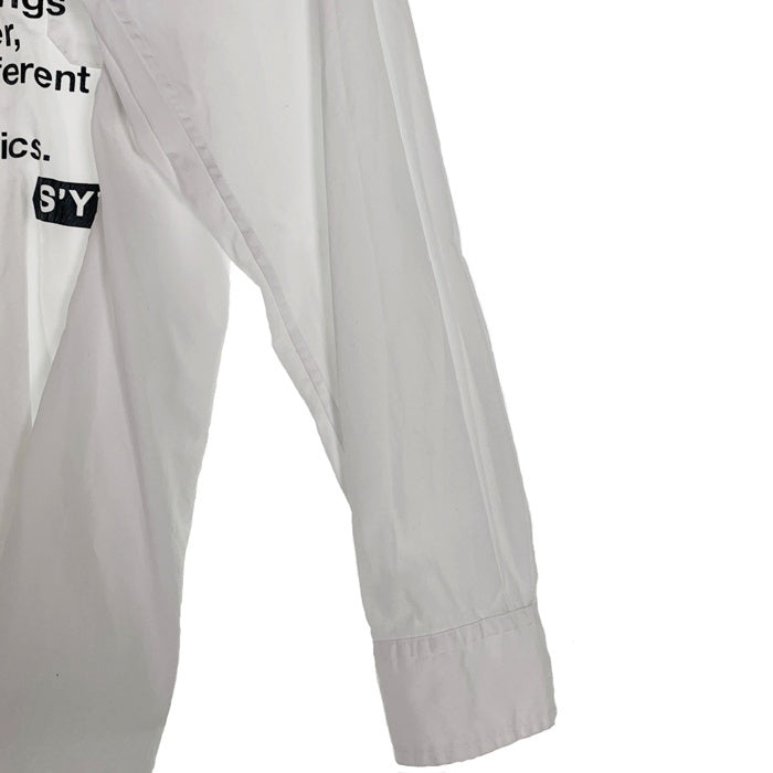 S'YTE サイト ヨウジヤマモト メッセージプリントシャツ ホワイト オープンカラー UT-B64-036 Size 3 福生店