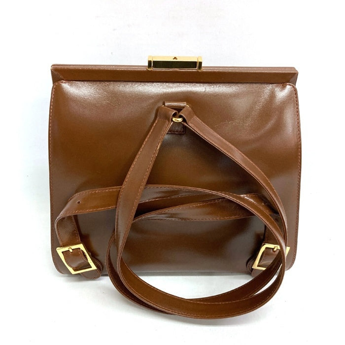 OLD GUCCI オールドグッチ 00320460048 レザー がま口 リュック ブラウン 瑞穂店