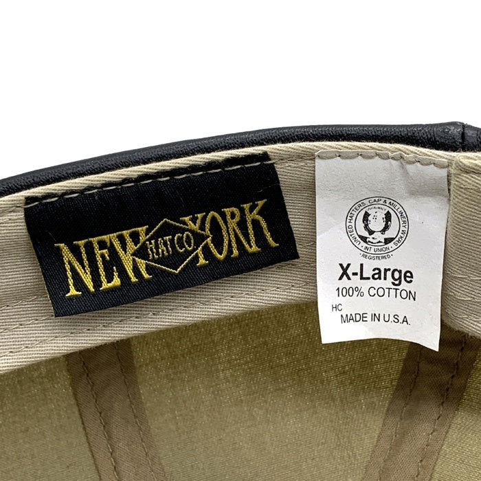 NEW YORK HAT ニューヨークハット レザーバイザー チノツイル キャスケット ベージュ ブラック Size XL 福生店