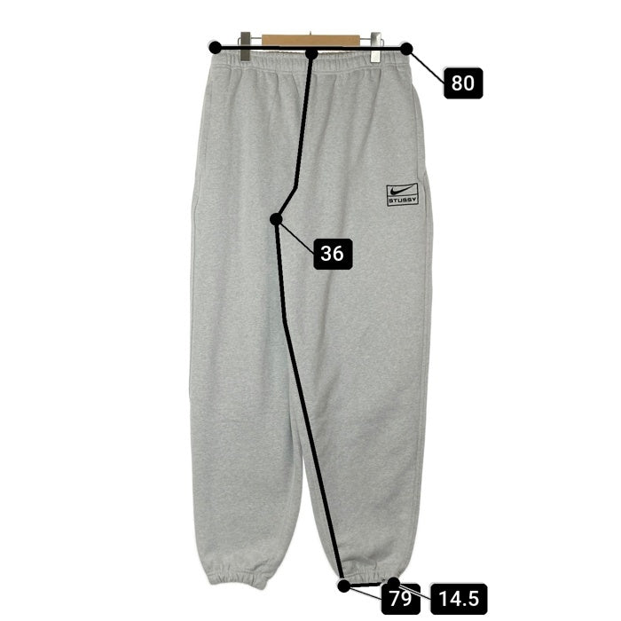 NIKE ナイキ×Stussy ステューシー FN5231-050 23AW Fleece Pant フリーススウェットパンツ グレー sizeM 瑞穂店