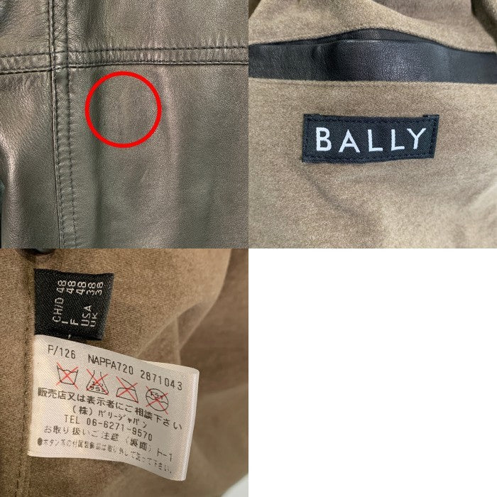 BALLY バリー レザーハーフコート ジャケット ブラック 比翼 Size US 38 福生店