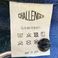 CHALLENGER チャレンジャー バッファローチェック 猫目ボタン ネルシャツ ブルー×ブラック sizeL 瑞穂店