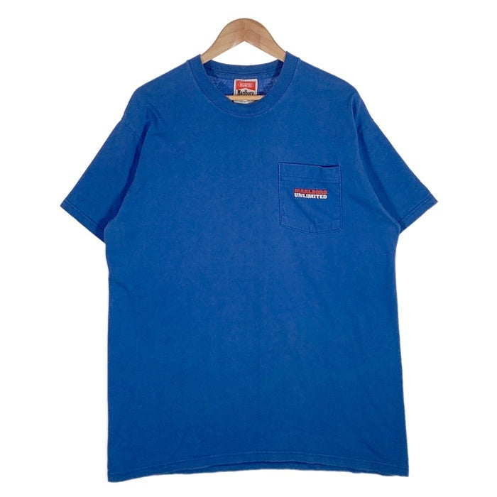 90's Marlboro マールボロ コヨーテバックプリント ポケットTシャツ ブルー Size F (XL相当) 福生店