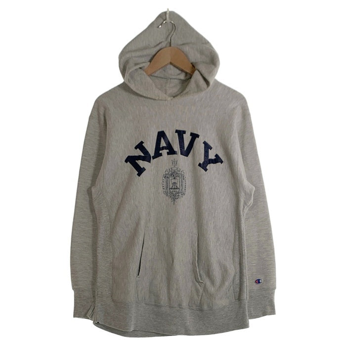 80's Champion チャンピオン リバースウィーブ NAVY ラバープリント プルオーバー フーディー パーカー USA製 Size XL 福生店