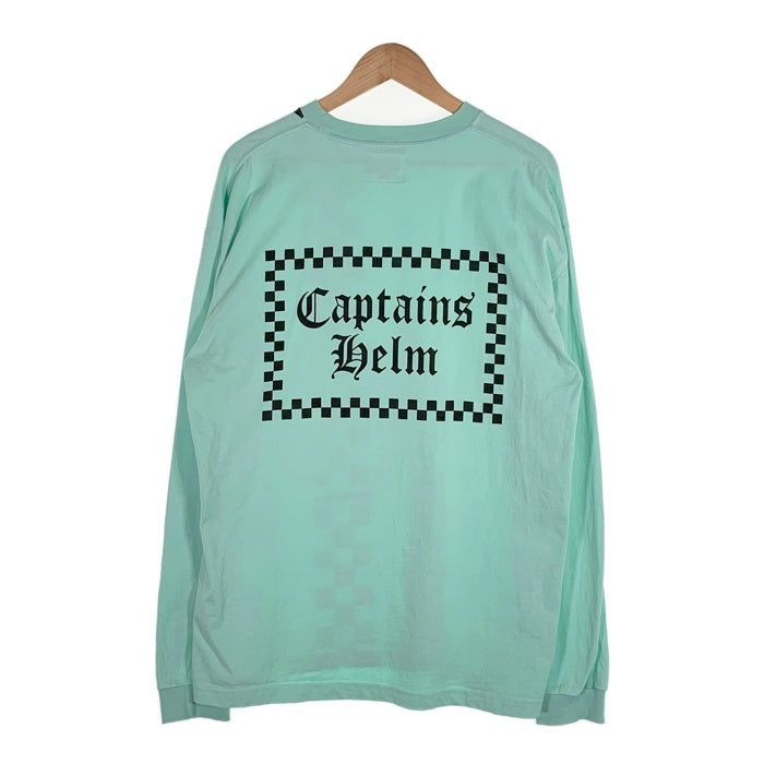 CAPTAINS HELM キャプテンズヘルム プリント 刺繡ロゴ ロングスリーブTシャツ ティファニーブルー Size L 福生店
