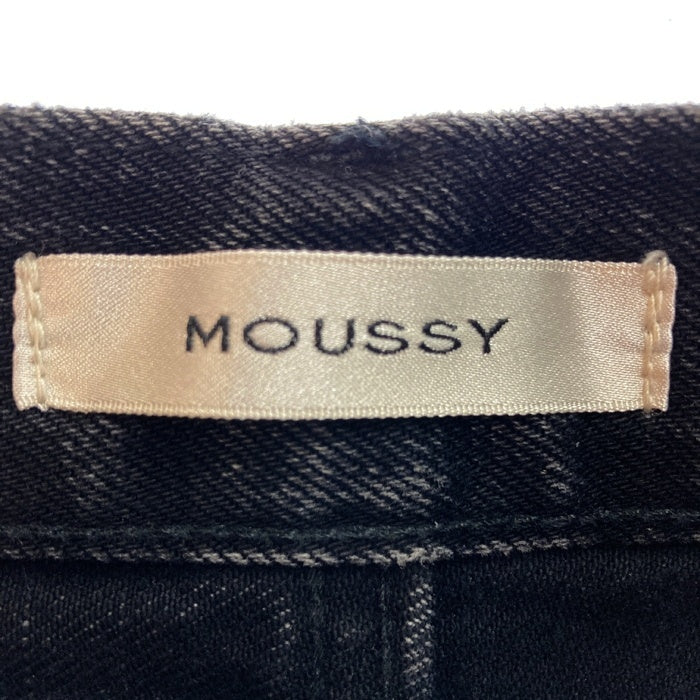 MOUSSY マウジー THIGH SLIT BLK LOOSE STRAIGHT サイスリットストレートデニム 010faa11-5500 ブラック size25 瑞穂店