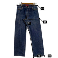 SUPREME シュプリーム オールド 5ポケット デニムパンツ ストレート インディゴ 紙タグ 赤耳 2ND WASH S206 USA製 Size 32 福生店
