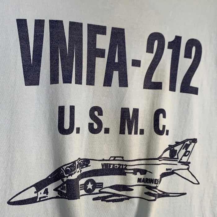BUZZ RICKSONS バズリクソンズ VMFA-212 U.S.M.C. プリントリンガーTシャツ ブルー Size M 福生店