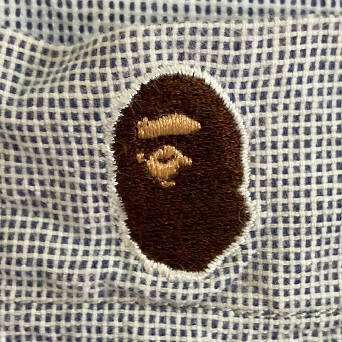 A BATHING APE アベイシングエイプ コットン 半袖シャツ ブルー sizeL 瑞穂店