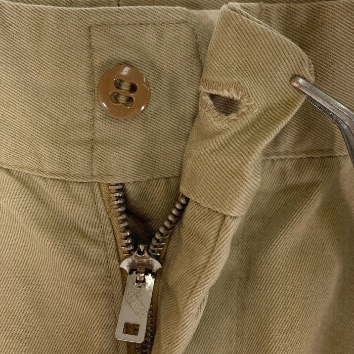 US ARMY アメリカ軍 60's アルミジップ アーミーチノ チノパンツ カーキ size- 瑞穂店