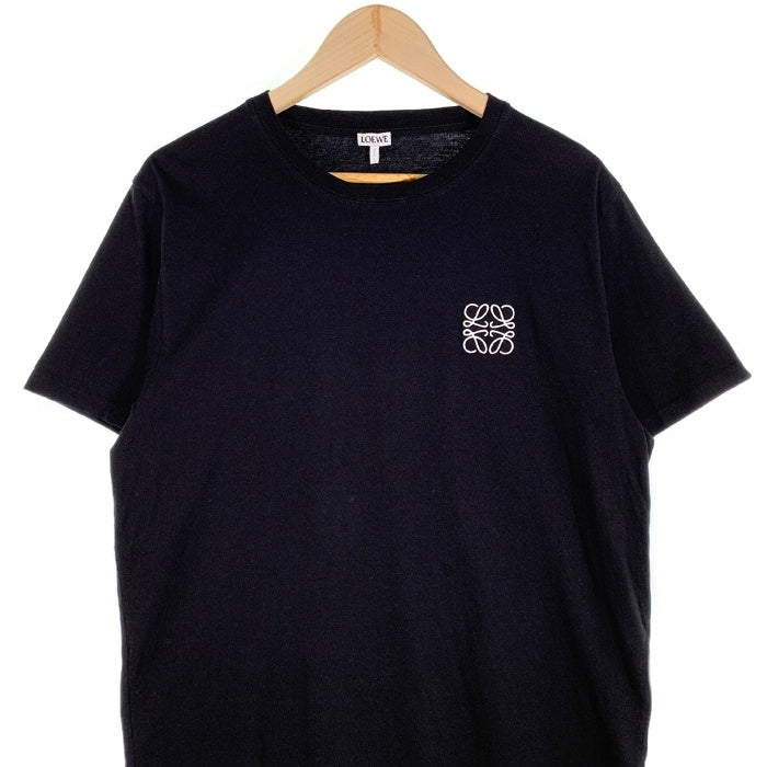 LOEWE ロエベ アナグラム ロゴ刺繡 クルーネック Tシャツ ブラック H526Y22X75 Size XL 福生店