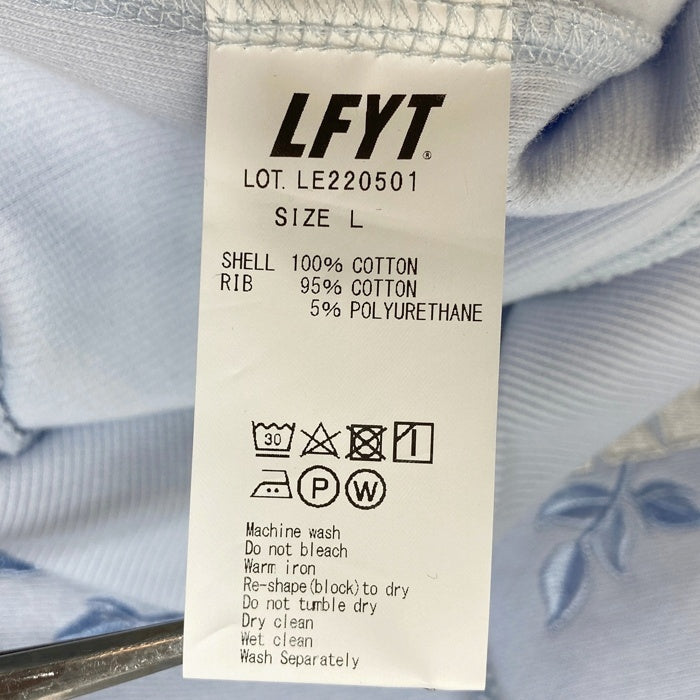 LFYT エルエフワイティー Rose Logo US Cotton Hooded Sweatshirt プルオーバースウェットパーカー ライトブルー LE220501 Size L 瑞穂店