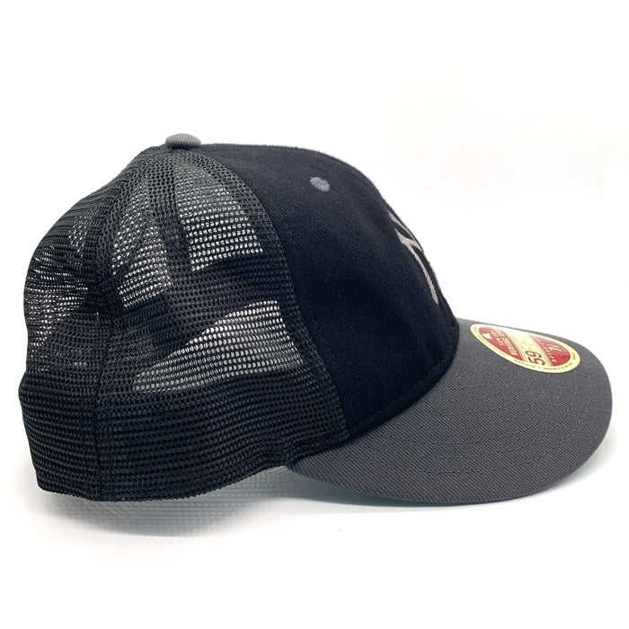 NEW ERA ニューエラ 59FIFTY Newyork Yankees ニューヨーク ヤンキース メッシュ ベースボールキャップブラック チャコール サイドパッチ Size 7 1/8 (56.8cm) 福生店